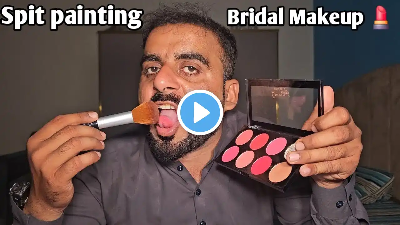 ASMR - Fast & Aggressive spit painting your Bridal makeup 💄