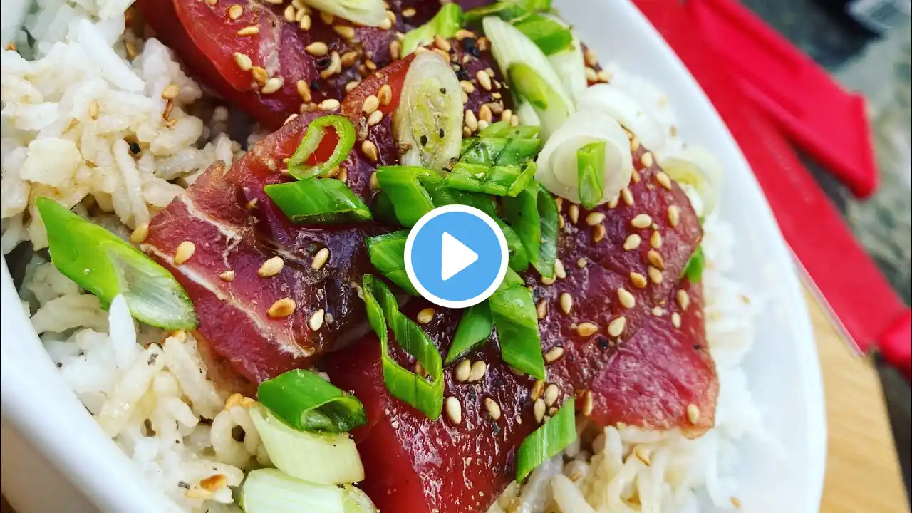 #shorts #youtubeshorts Marinated Fresh Tuna Bowl my own version of Maguro Zukedon