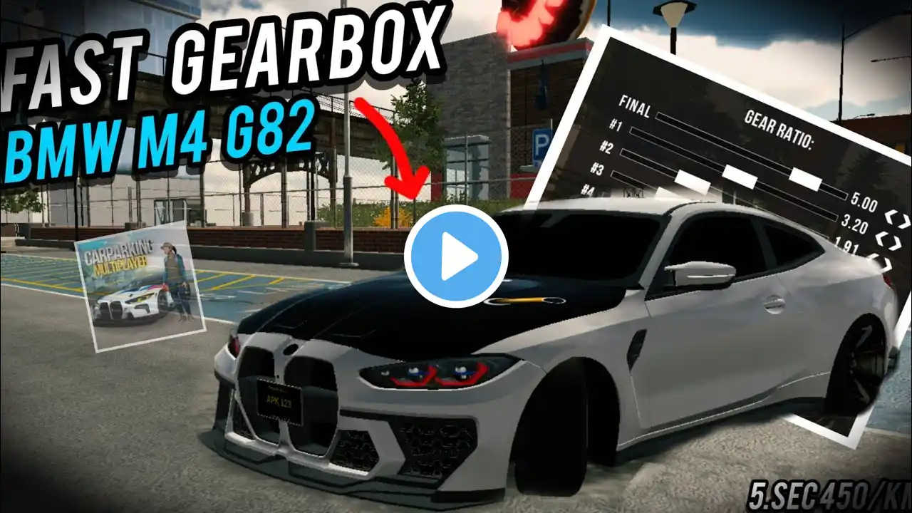 1700hp Best Gearbox BMW M4 G82 in Car Parking Multiplayer