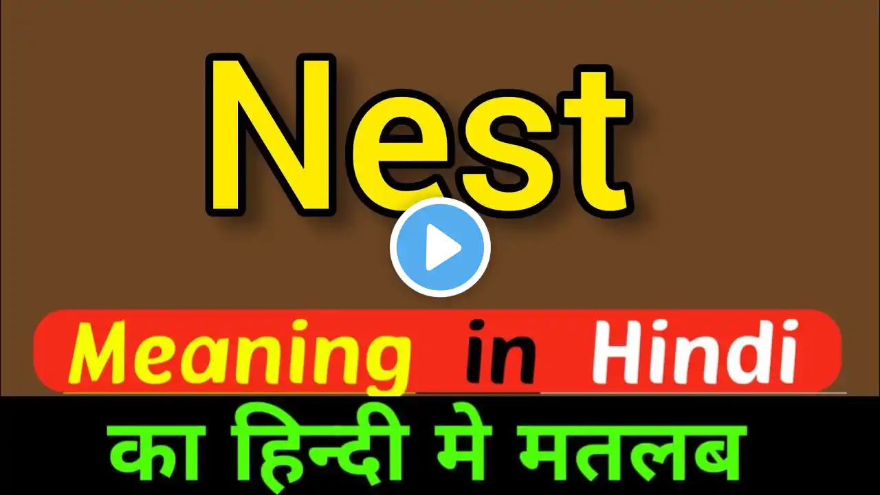 Nest meaning in hindi || nest ka matlab kya hota hai || word meaning english to hindi