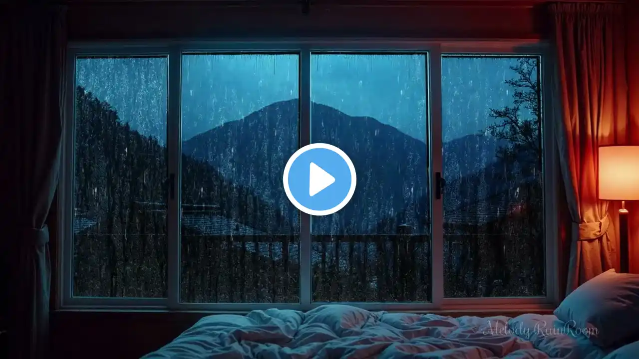 Deep Sleep Music - Peaceful Piano Music & Rain Sounds in Warm Bedroom for Sleeping, Study, Calming