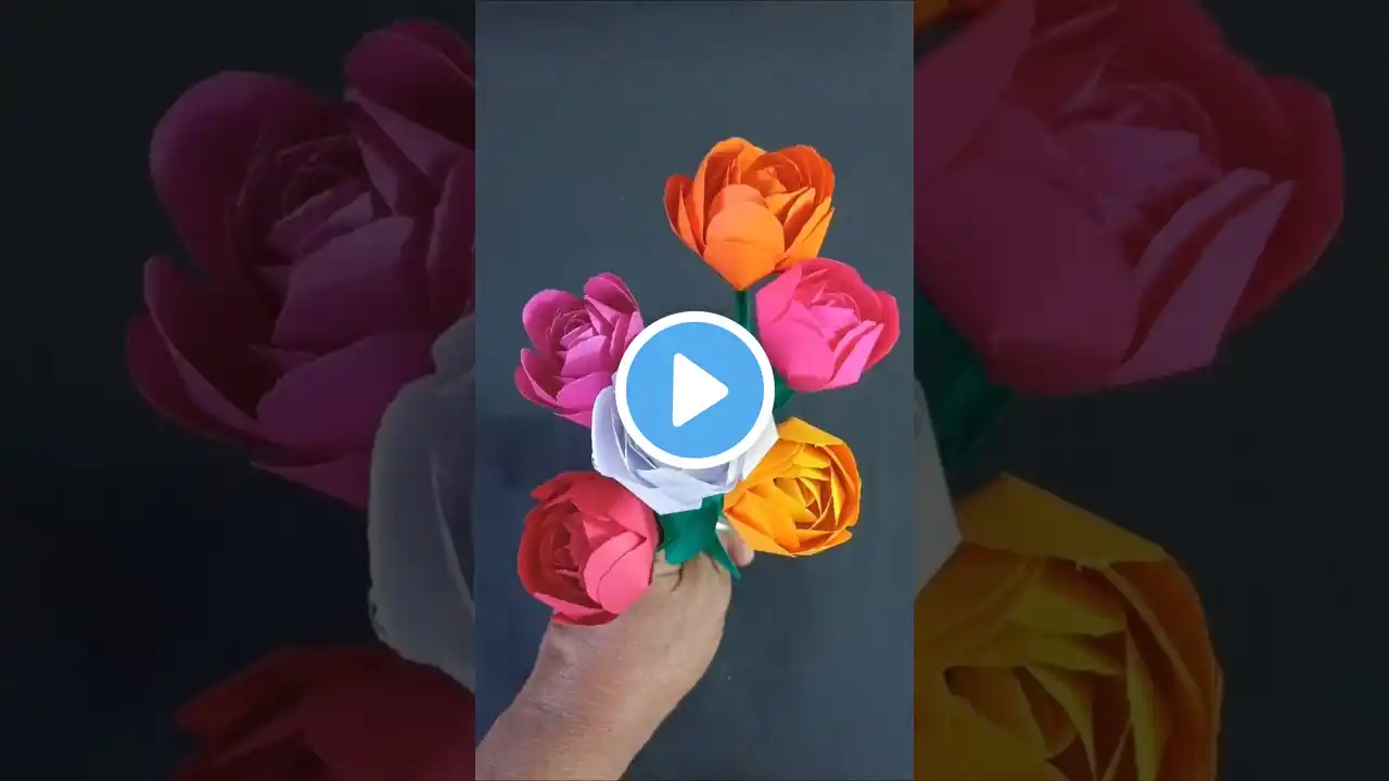 Hand made artificial paper rose#shorts #rose #That crafty #shorts video