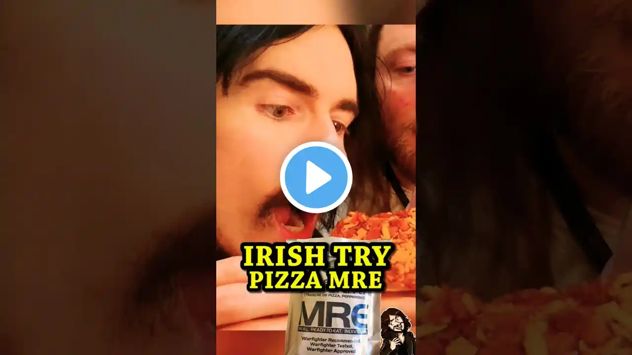 Irish People Try American PIZZA MRE For The First Time @LeatherJacketGuy #Shorts