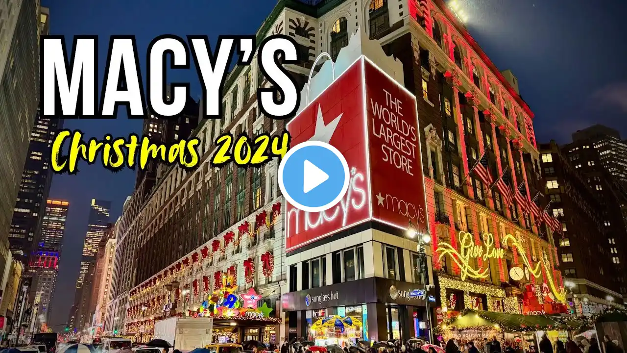 NEW YORK CITY Walking Tour [4K] - MACY'S - Christmas Season