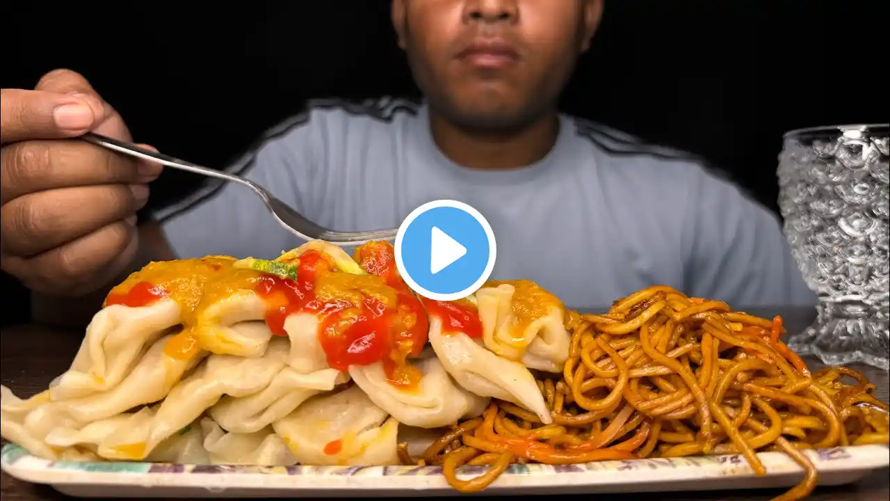 EATING SPICY 🥵 MUTTON MOMOS WITH NOODLE 🍜 ll Mukbang Videos