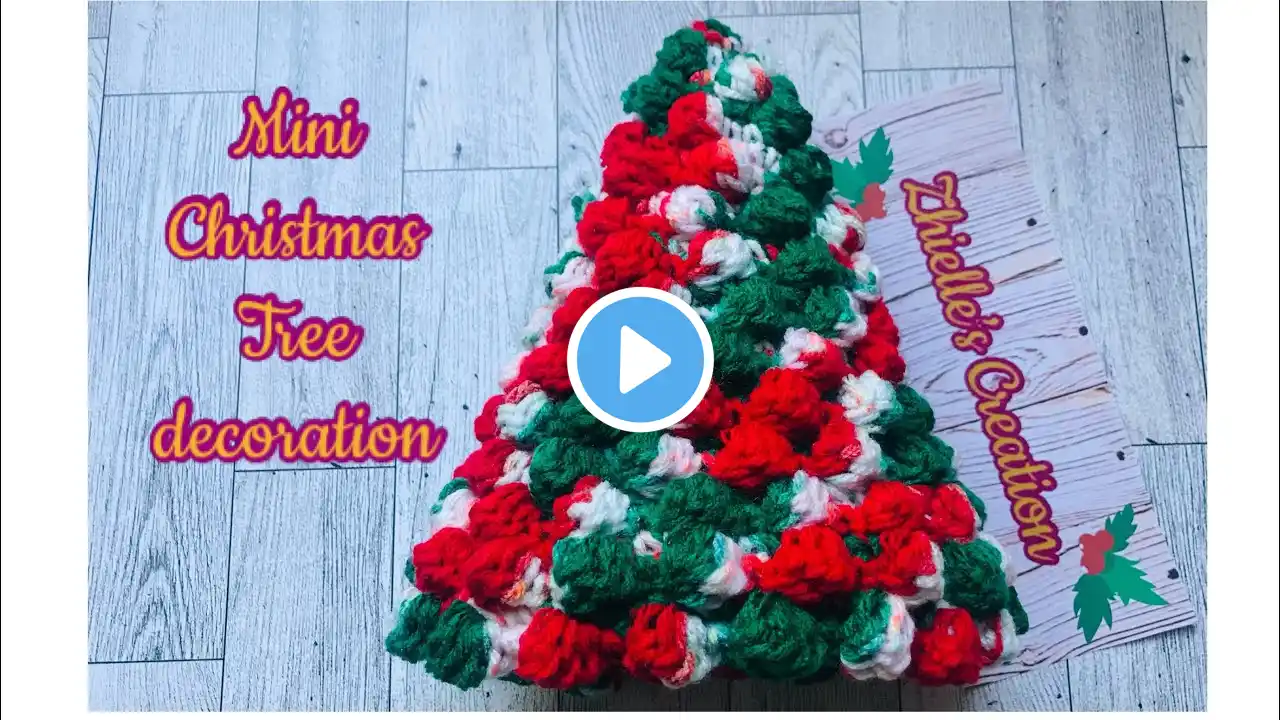 Super easy crochet Mini Christmas Tree Decoration #crochet #crochettutorial #veryeasyandsimple