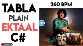 Plain Ektaal Tabla Loop For Riyaz And Singing | 260Bpm | C# Scale | 12 Matra #muzzico