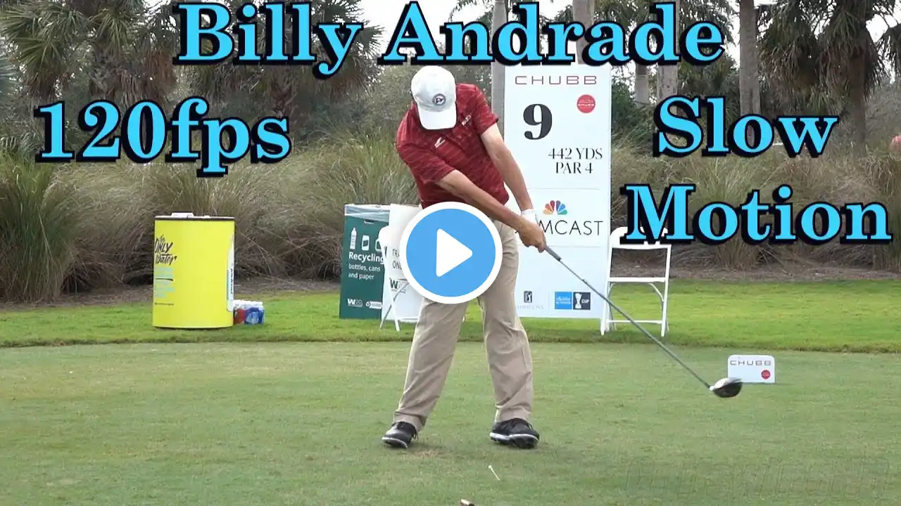 2017 BILLY ANDRADE 120fps SLOW MOTION FACE-ON DRIVER GOLF SWING