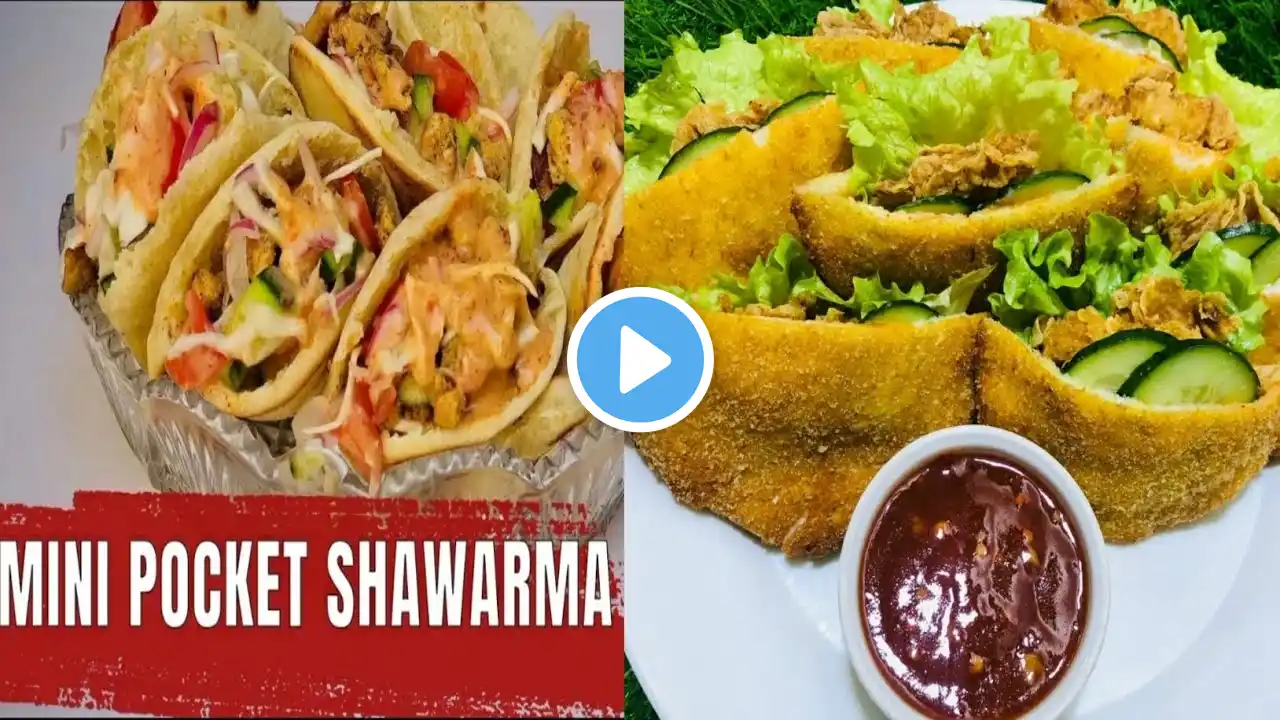 Chicken Shawarma Recipe at home | Mini Shawarma Pockets at home | Mini Zinger Pockets Recipe