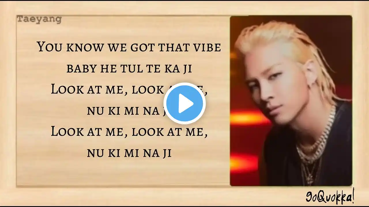 TAEYANG - 'Vibe' (feat. JIMIN of BTS) Easy Lyrics