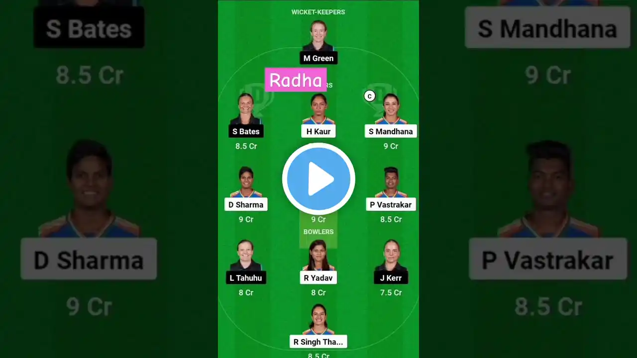 INDW VS NZW Dream11 winning team today #dream11 #viralreel #cricket