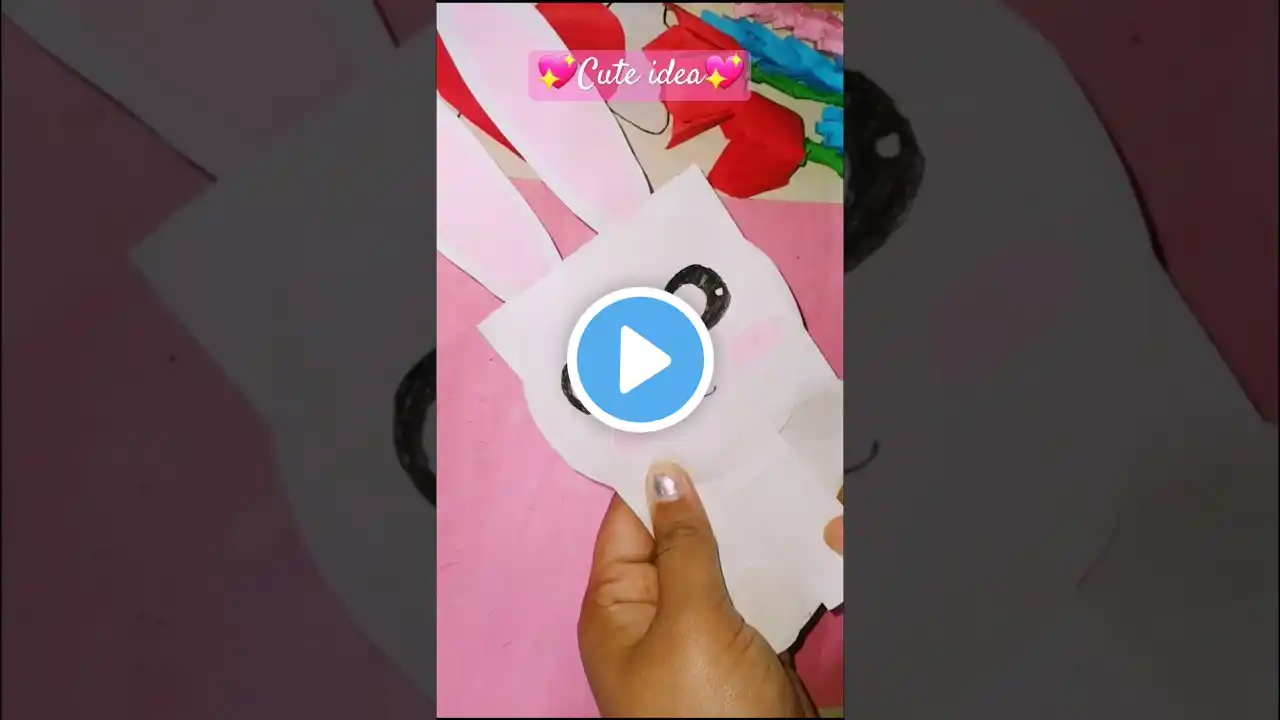 DIY Bunny & kids crafts🐰#shorts  #diy#crafts#art #papercraft #handmade #birthday #truhina#cute #easy