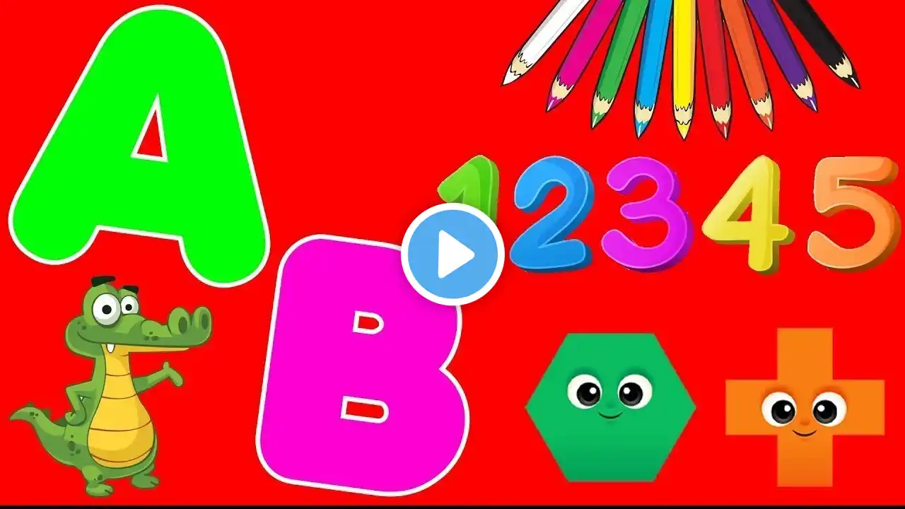 Learn ABC, 123 , Colors And Shapes | Kids Basic Learning For 3 Year Olds | #abc #123 #kids