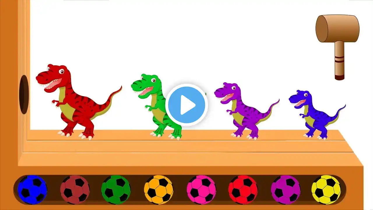 Learn Colors Dinosaur Finger Family Wooden Face Hammer Xylophone For Toddlers Soccer Balls For Kids