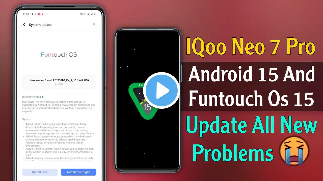 IQoo Neo 7 Pro Android 15 Update Problems 😭 | IQoo Neo 7 Pro Funtouch Os 15 Update Problems