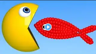 Learn Colors with PACMAN and Fish Shapes Underwater for Kid Children