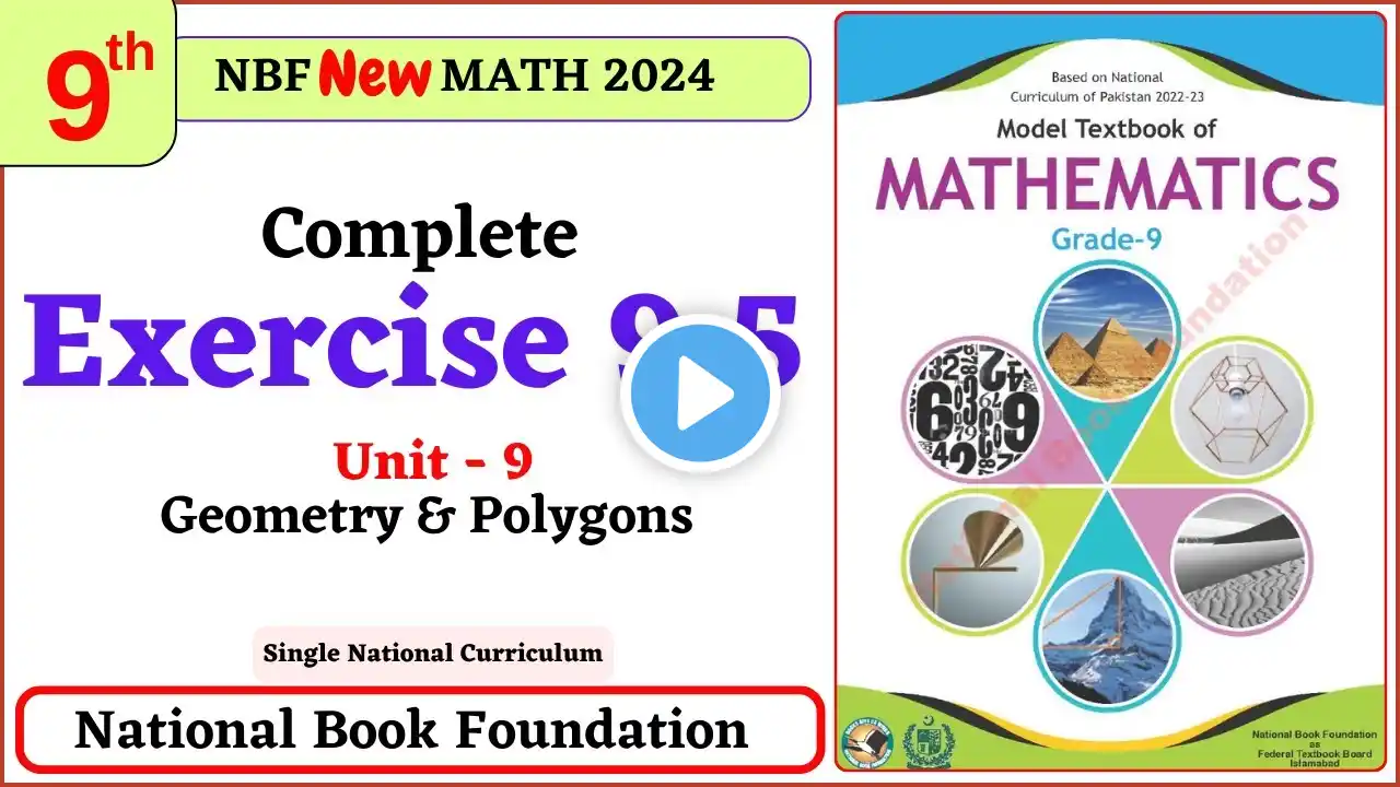 Class 9 Maths Chapter 9 Exercise 9.5 New Book| National Book Foundation Class 9 Maths | MathPhysics