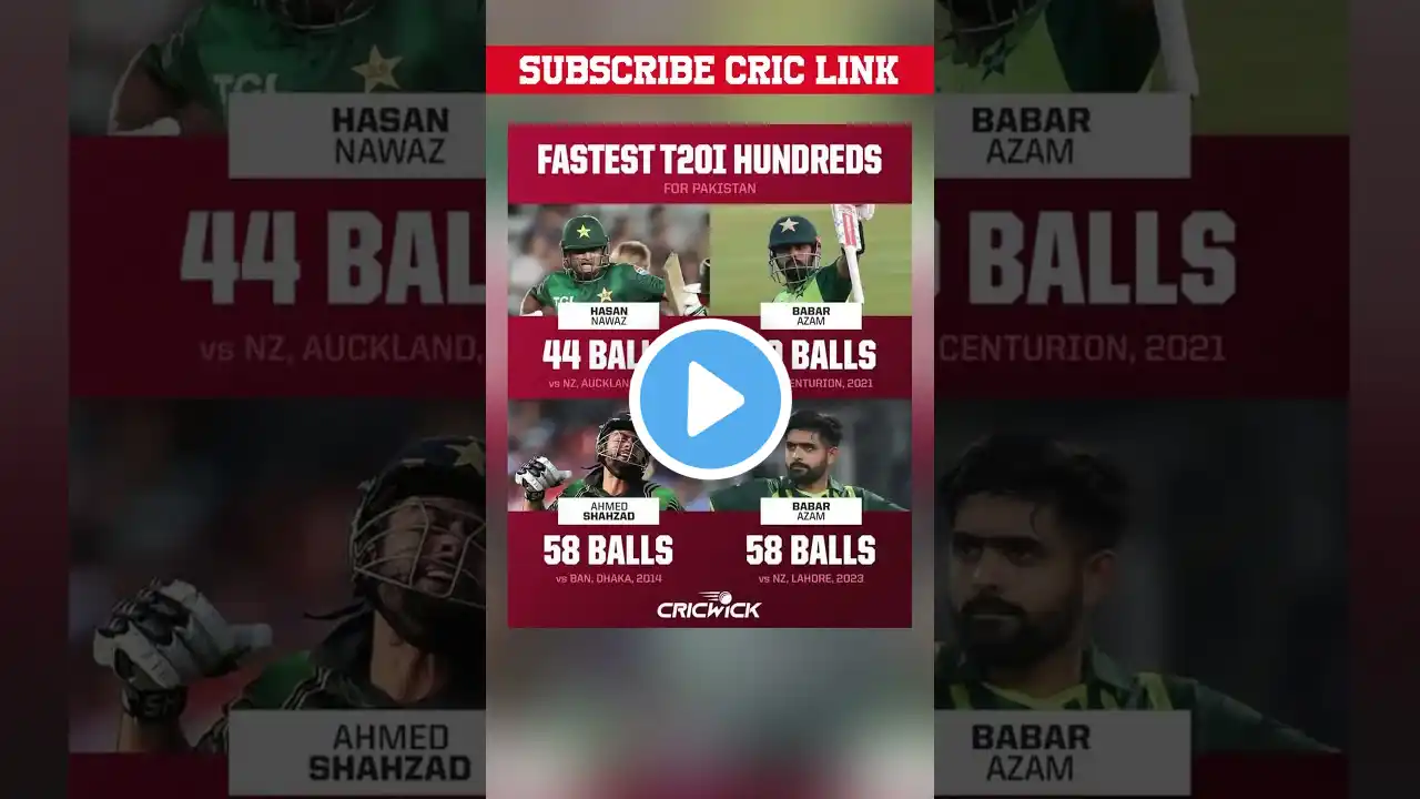 Fastest hundred for Pakistan in T20Is #hasanawaz #shorts #cricket #viralvideo #trending #babarazam