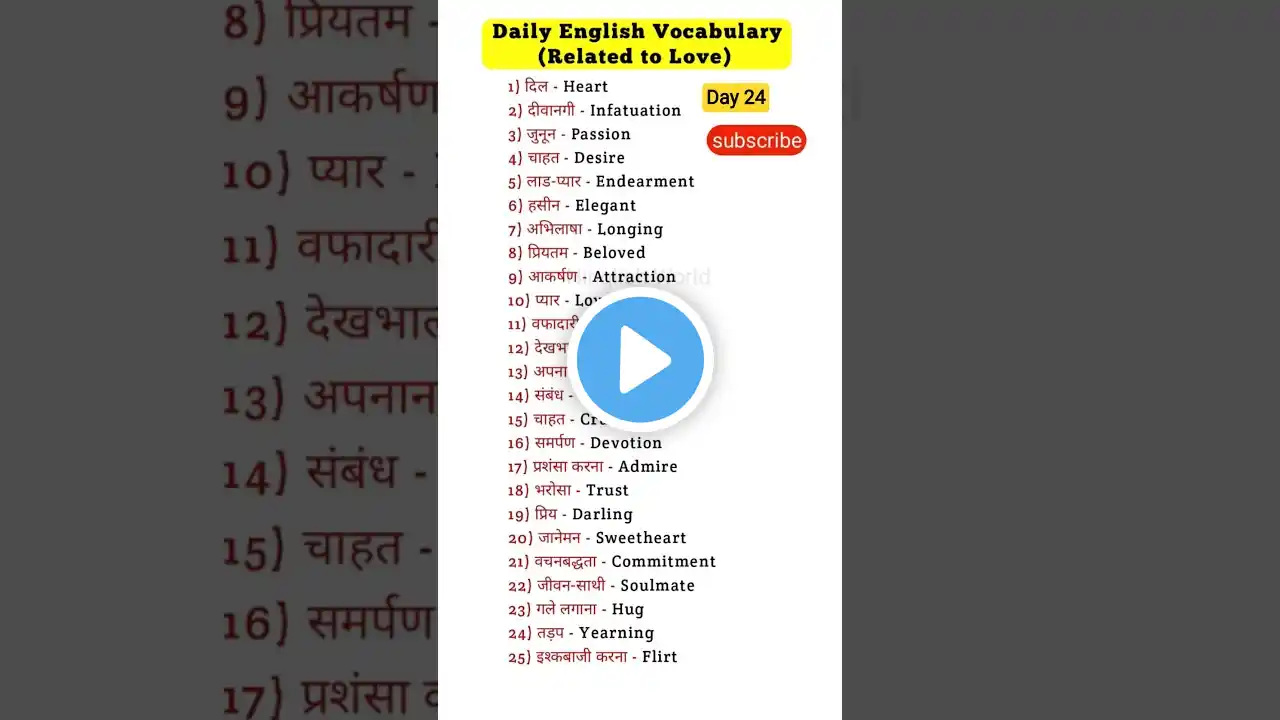 #vocabulary| #english|#learnenglish #hinglishwriting1181#hinglishworld #shorts#youtubeshorts|#love