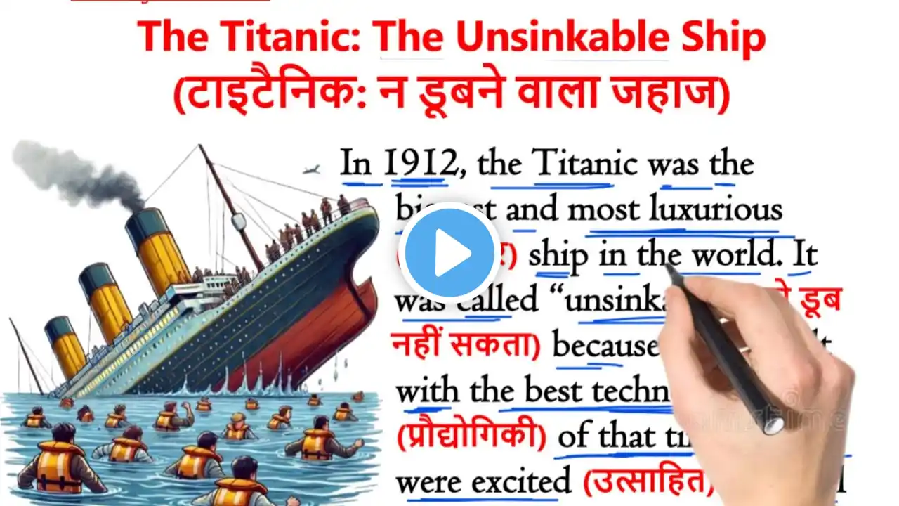 "The Titanic: The Unsinkable Ship"| इंग्लिश सीखे स्टोरी से | English story with Hindi Translation