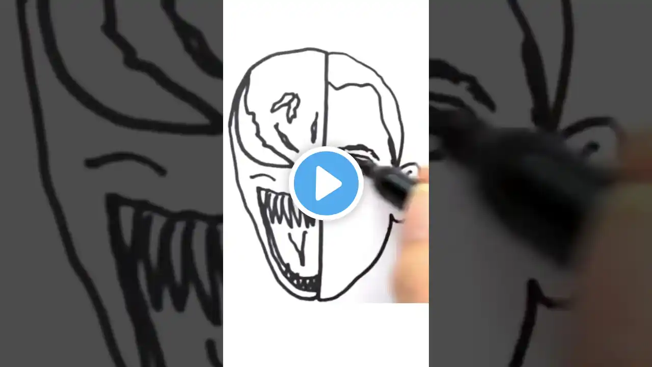 🔴How to draw Venom Face#drawingsforkids  #Venom #easydrawing #SpidermanVSvenom #art #coloring