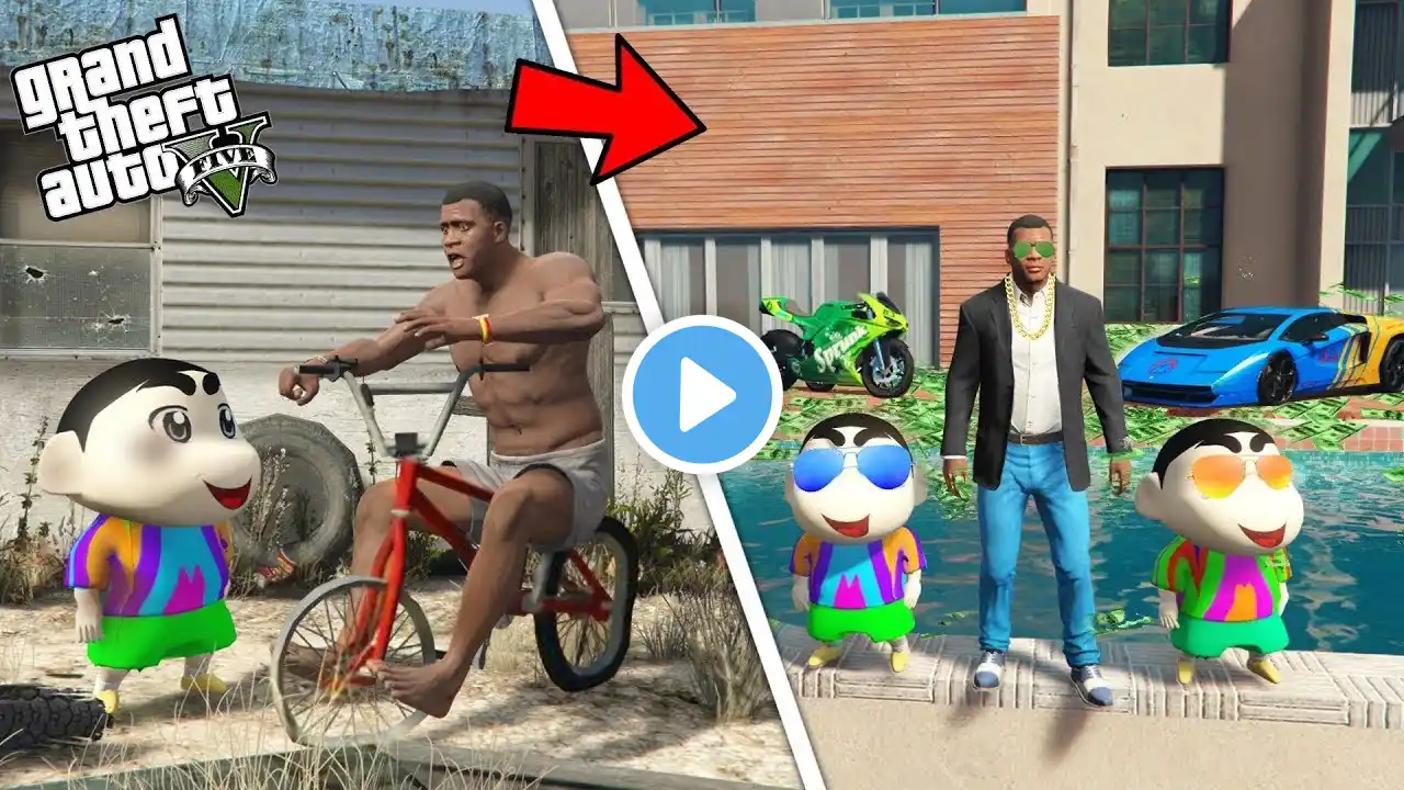 Franklin Shinchan And Pinchan Convert Their Poor Life To Rich Life In GTA 5