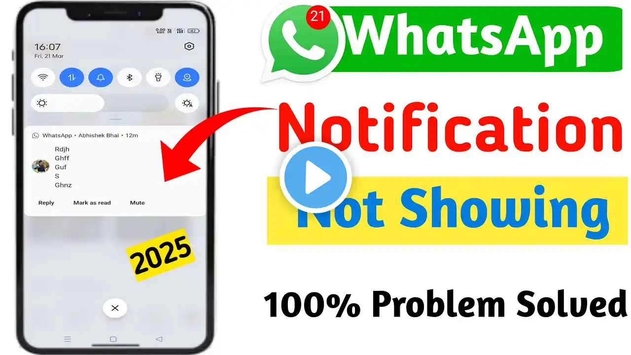 WhatsApp notification not showing on home screen | whatsapp notification show nahi ho raha hai sunny