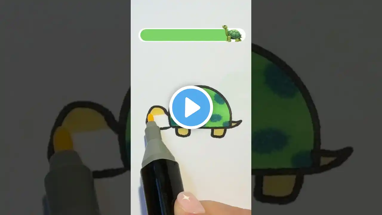 How to draw a cute turtle easy 🐢