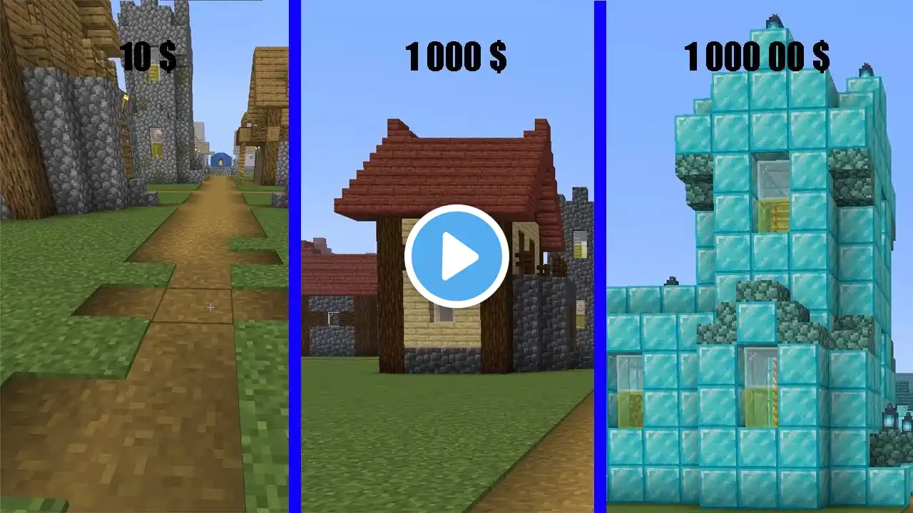 VILLAGE HOUSES for $10 $1,000 $1,000,000 in MINECRAFT