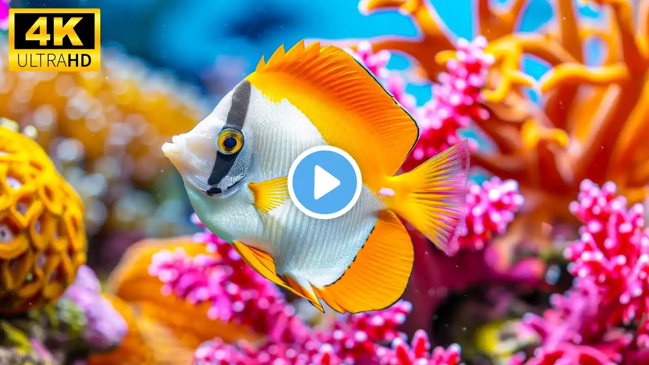 3 HOURS of 4K Underwater Wonders + Relaxing Music - Coral Reefs & Colorful Sea Life in UHD