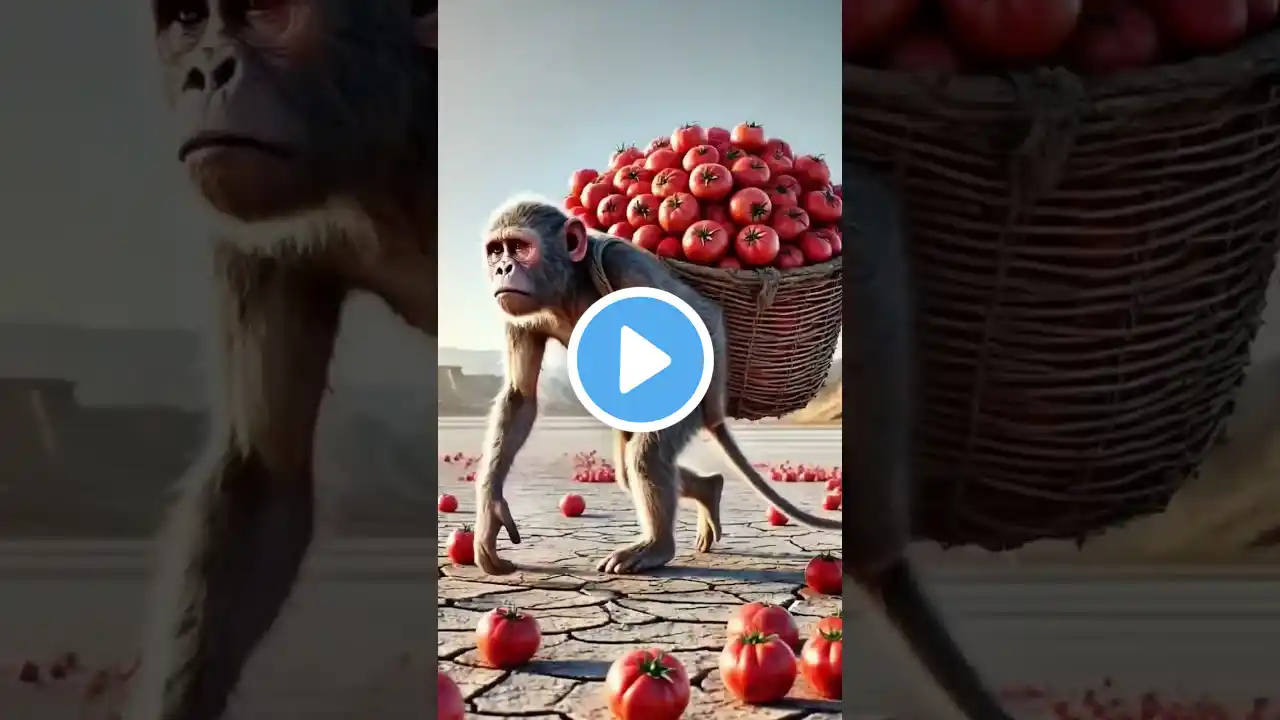 सूखा में मूर्ख बंदर ने बच्चे का पेड़ लगाया😭#shorts#monkey #ai