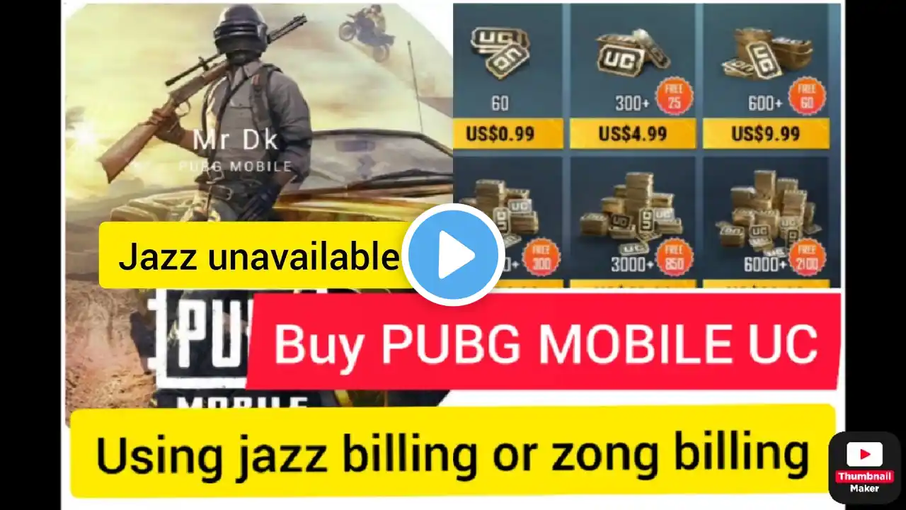 Buy PUBG MOBILE UC by Google play balance | jazz billing unavailable problem 2022 | Mr Dk