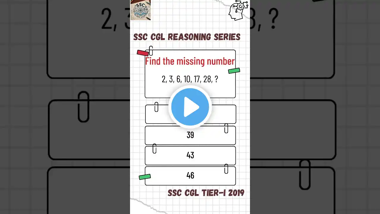 SSC CGL Reasoning missing number Govt Exam #ssc #cgl #job #upsc #quiz #mts #math #gs #english #jobs