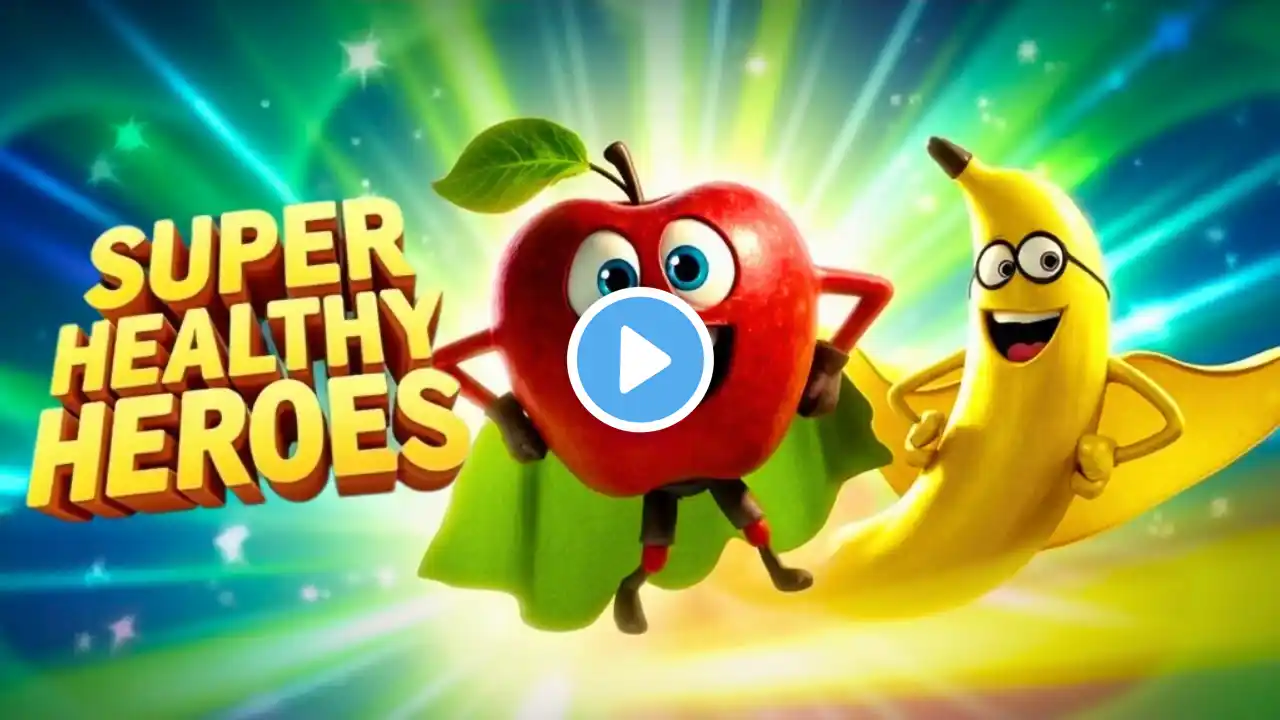 Super Healthy Heroes! Apple & Banana! | Fun Healthy Eating & Learning Song for Kids