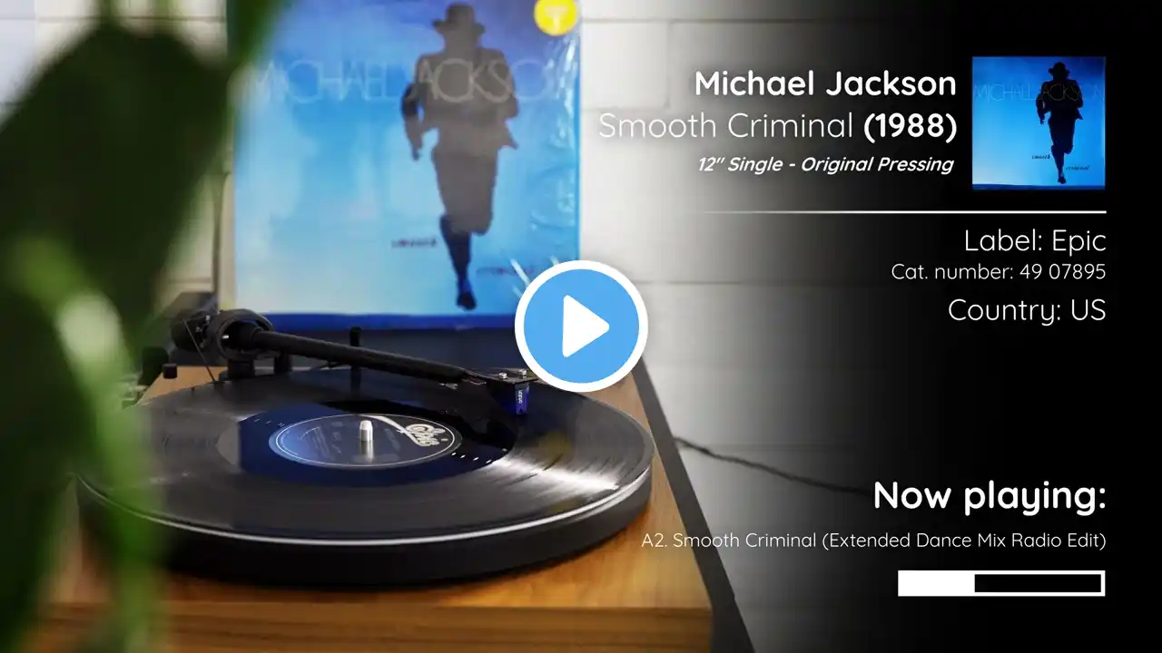 Michael Jackson - Smooth Criminal (1988, 12" Single) | Full Vinyl Rip