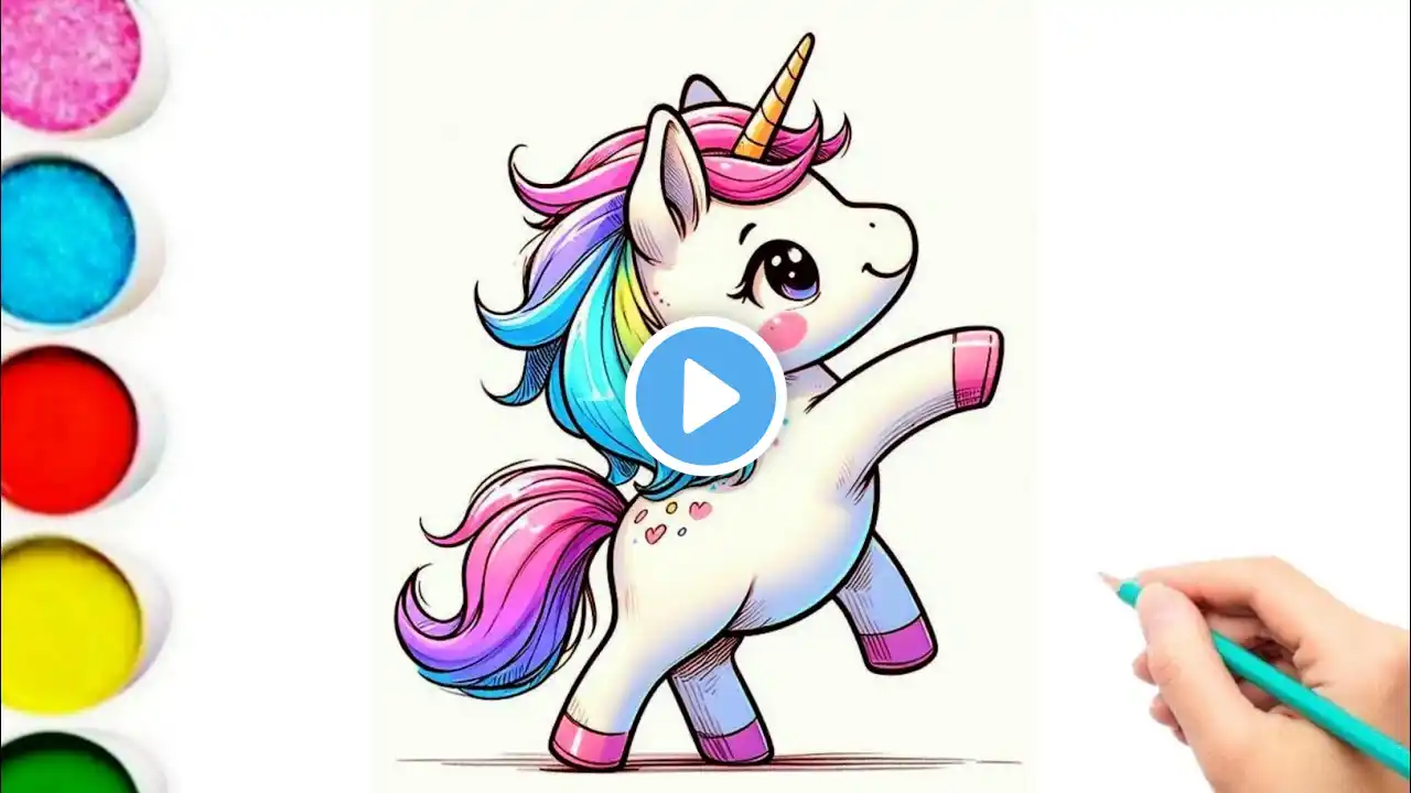 how to draw unicorn step by step | unicorn drawing for kids and toddler's