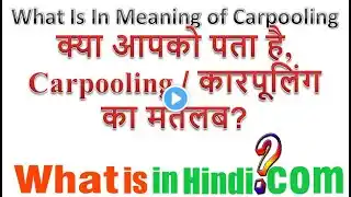 What is the meaning of Carpooling in Hindi | Carpooling ka matlab kya hota hai