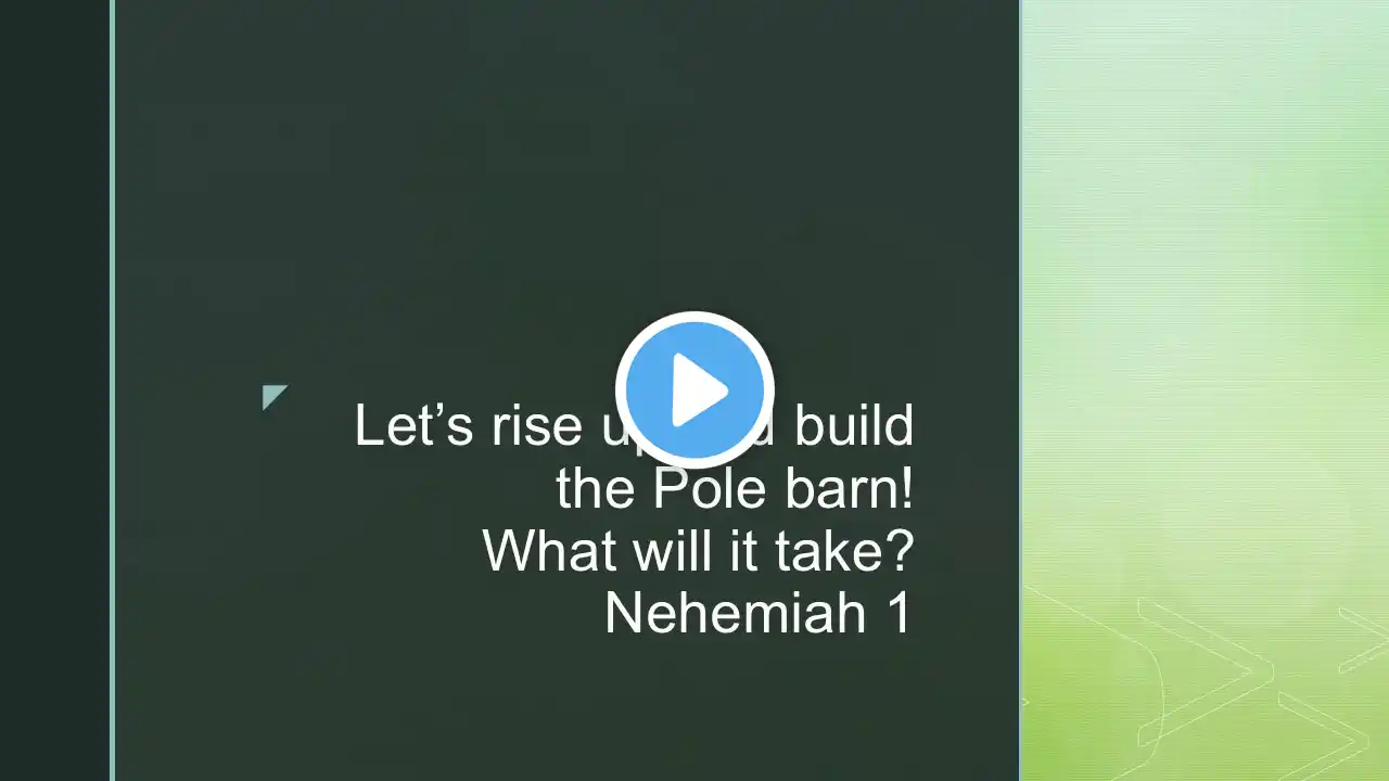 Let’s rise up and build the Pole barn!  What will it take?