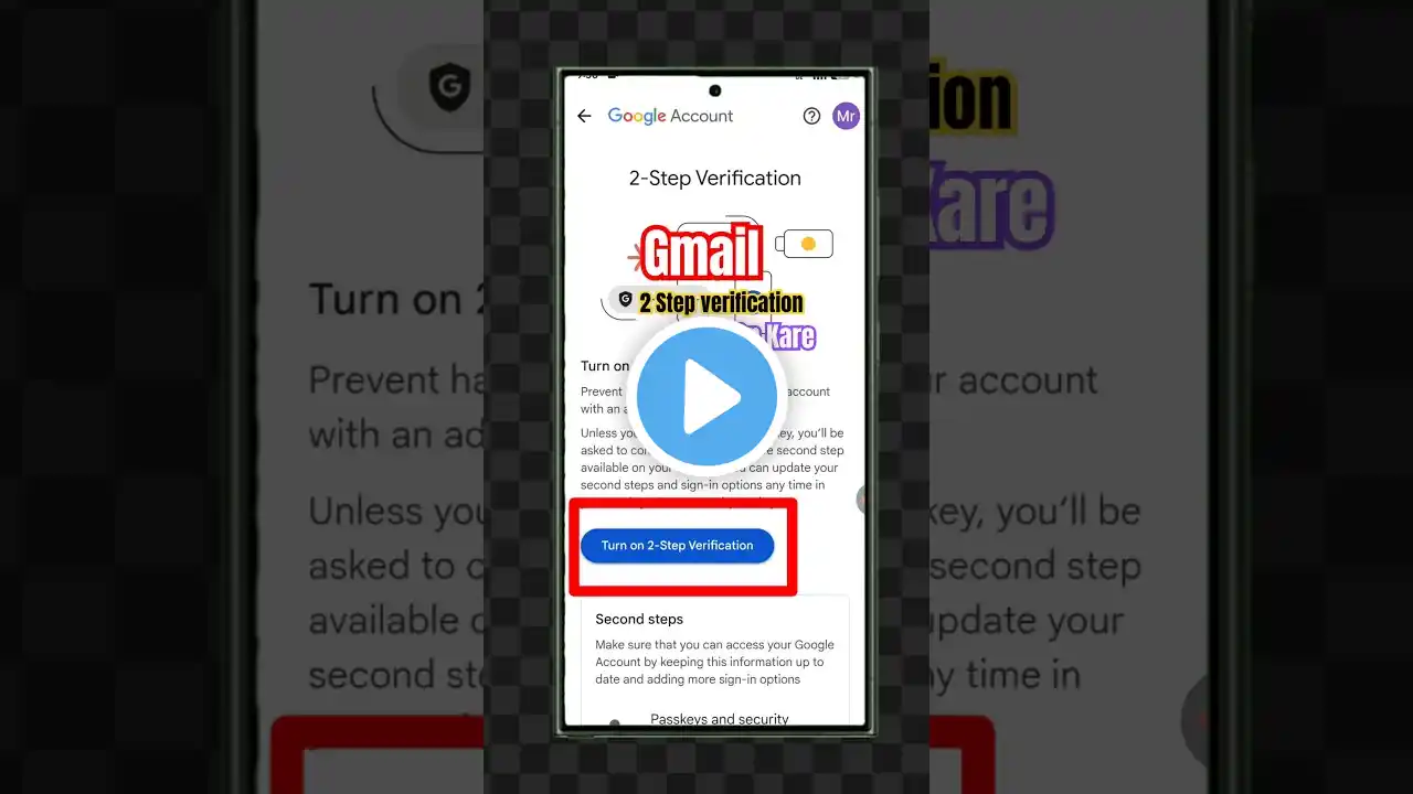 Gmail id me two step verification kaise kare | 2 step verification in gmail #shorts