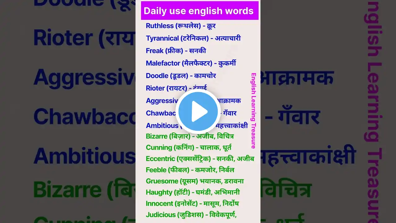 बिल्कुल शुरू से अंग्रेजी सीखें||Learn english from zero|Improve your vocabulary|Speak Fluent English