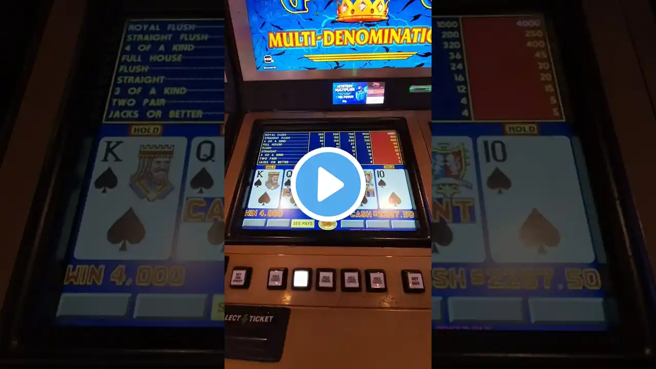 Royal Flush on Full Pay Bonus Poker Deluxe at Plaza