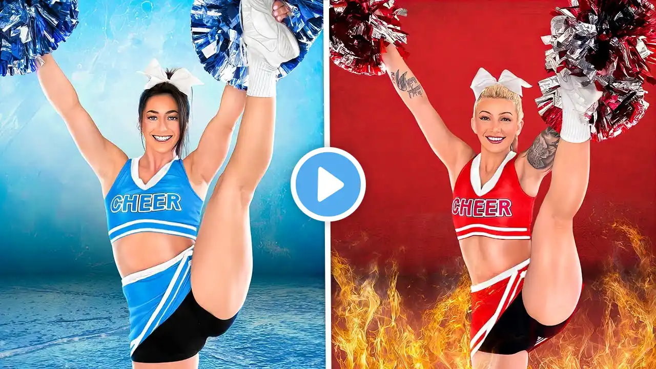 HOT vs COLD Cheerleading Challenge!