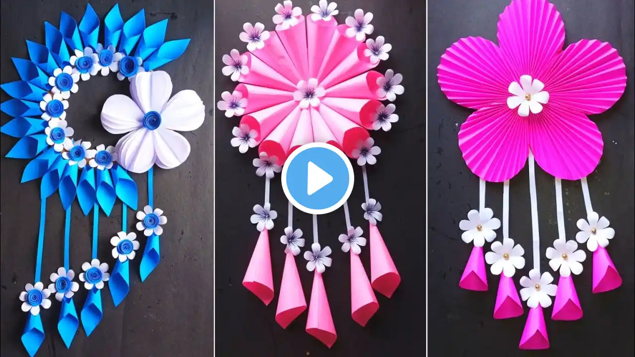 3 Easy DIY Wall Hanging Craft ideas with paper / art and craft handmade Home room decoration