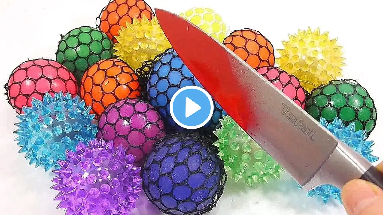 1000 Degree Knife VS Colors Squishy Slime Rubber Balls Learn Colors Slime Clay Icecream