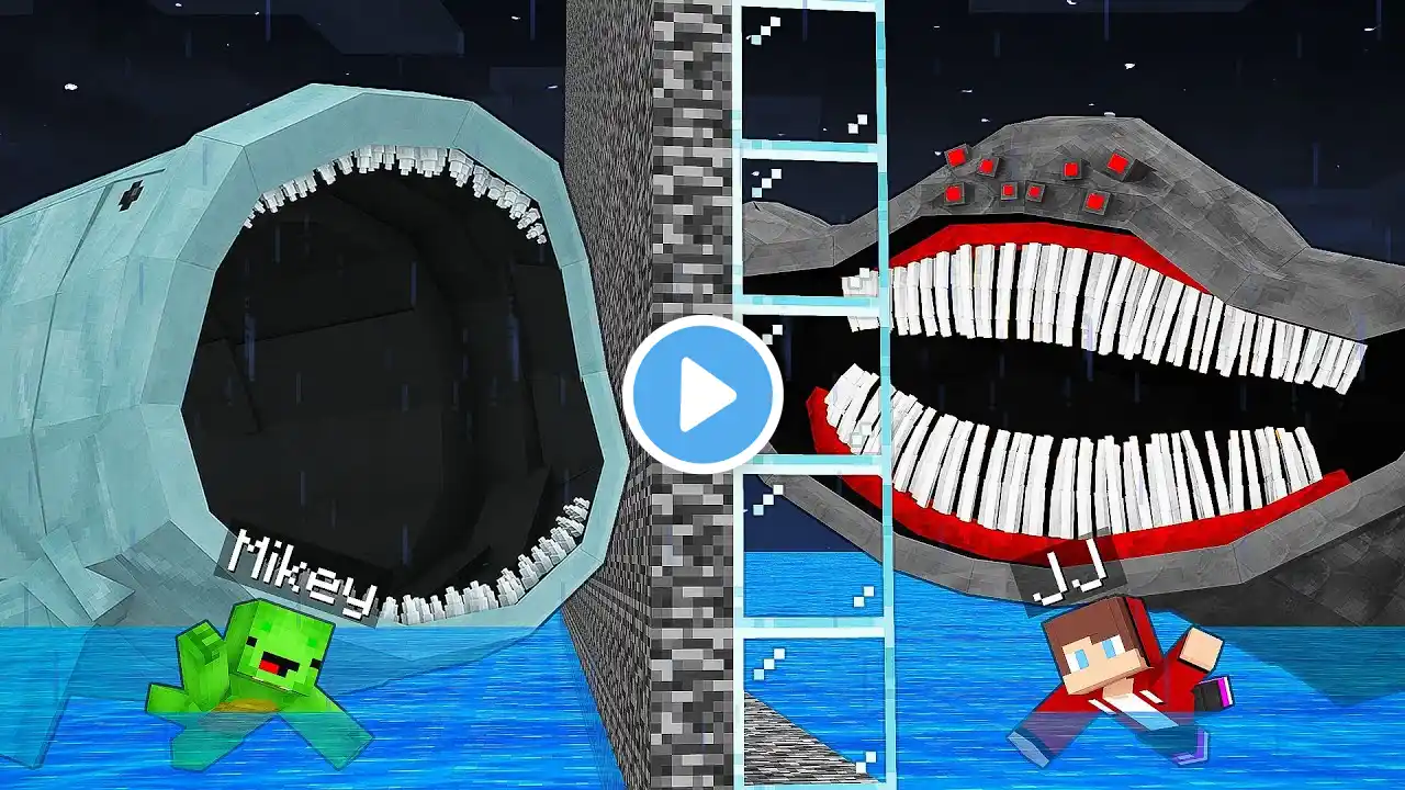 JJ and Mikey: EL GRAN MAJA vs BLOOP Sea Monster Battle in Minecraft - Maizen