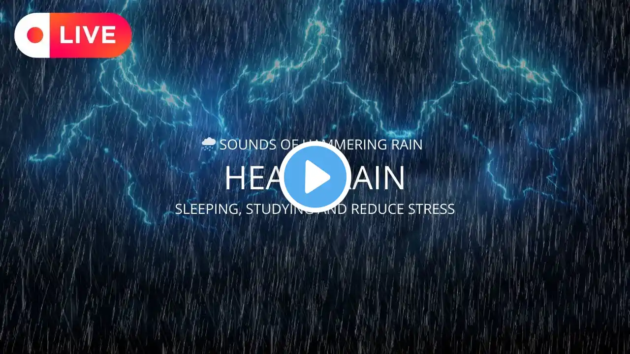 🌧️ Sounds Of Hammering Rain. Goodbye Insomnia With Heavy Rain & Thunder On The Highway At Night