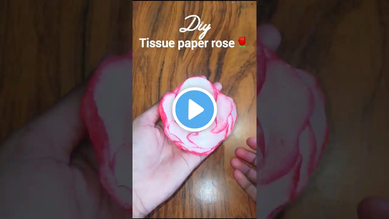 DIY TISSUE PAPER FLOWER🌹#diy #craft #tissue #papercrafts #paperflower #shorts #diyprojects