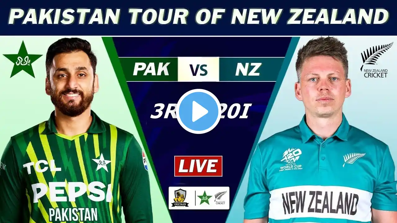 PAKISTAN vs NEW ZEALAND MATCH LIVE SCORES | PAK vs NZ 3rd T20 LIVE COMMENTARY | pak BAT