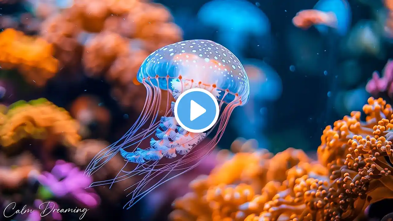 Neon Jellyfish Aquarium ~ Relaxing Music for Sleep, Study, Meditation & Yoga