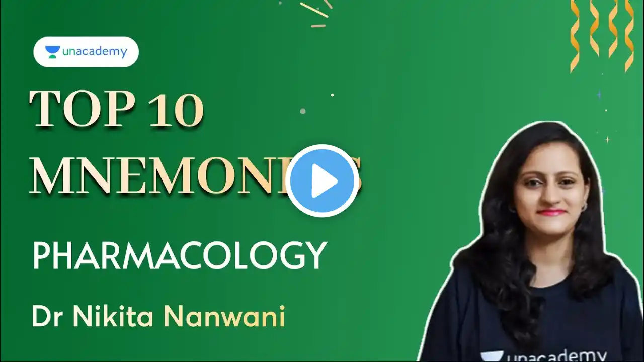 Top 10 Mnemonics - Pharmacology | Dr Nikita Nanwani